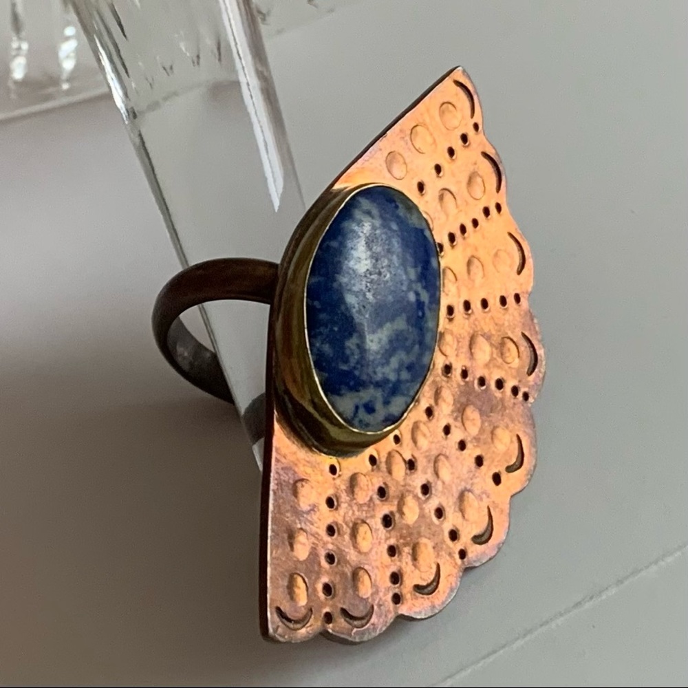 Lapis Copper Ring